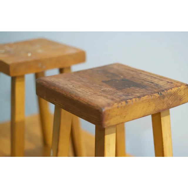 Set of Vintage Wood Stools by Charlotte Perriand for Mountain Les Arcs, 1960s For Sale - Image 18 of 18