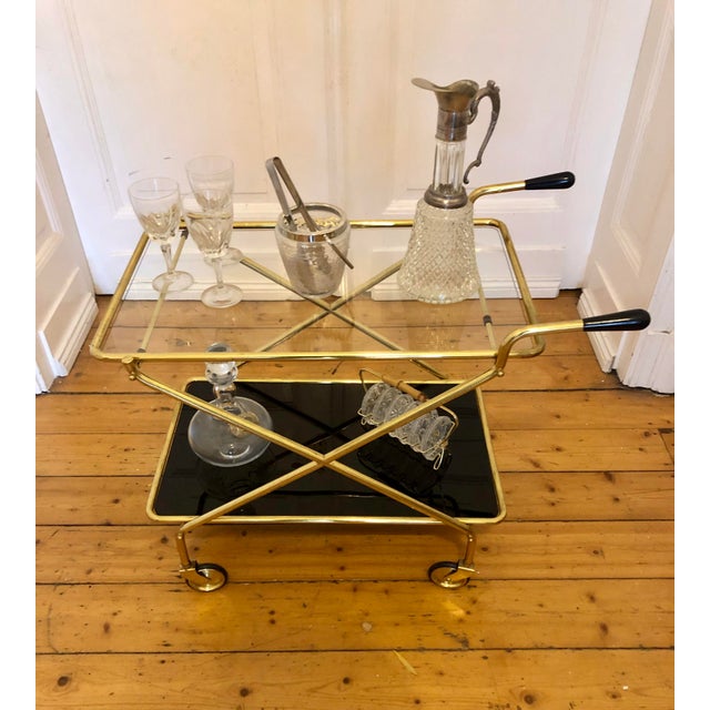 Mid-Century Modern Art Deco Serving Trolley, 1960s For Sale - Image 3 of 11