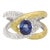 Ladies Vintage Cocktail Sapphires and Diamonds 18k Gold Ring Size 6.5 For Sale