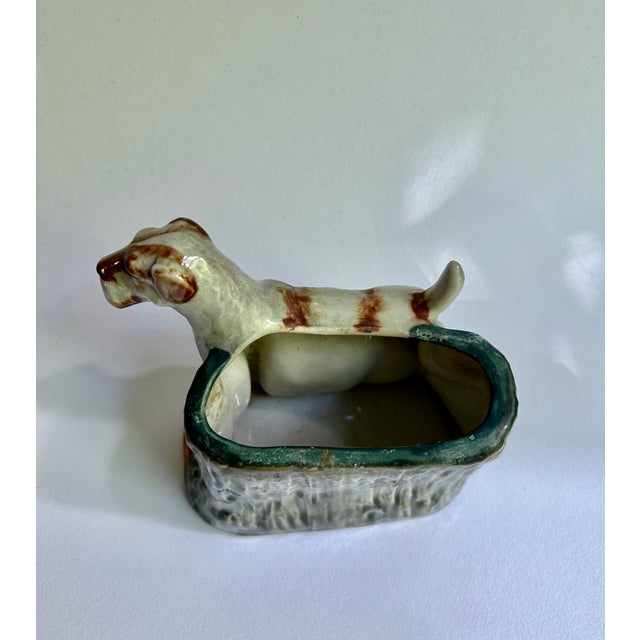 1950's Wire Hair Fox Terrier Dog Ceramic Vase, Planter For Sale - Image 9 of 17
