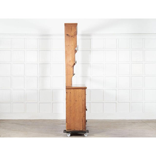 Brown Large 19th Century English Pine Waterfall Dresser For Sale - Image 8 of 18