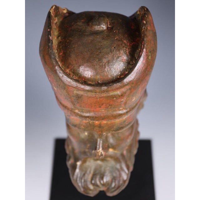 Polychrome Carved Bishop Bust, Continental Ecclesiastical Fragment, 1790, Limewood For Sale - Image 9 of 18