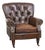 Cognac Colored Brown Chesterfield Armchair For Sale