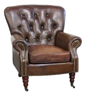 Cognac Colored Brown Chesterfield Armchair