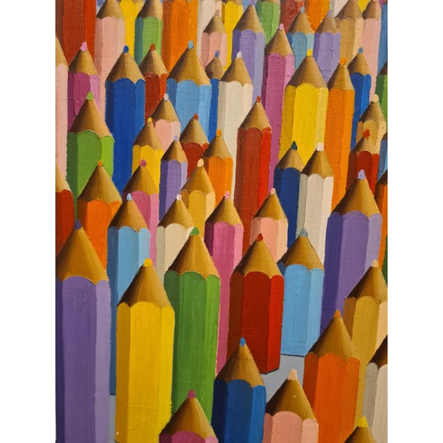 Antonio Bencich, Panorama of the Metropolis, 2002, Oil on Canvas For Sale - Image 7 of 12