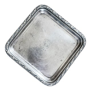 Early 20th Century Antique Silver Plated Tip Tray From the Claremont Inn in New York For Sale