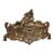 Antique Art Nouveau Metal Dresser Box Casket Lady on Bear Skin Rug For Sale