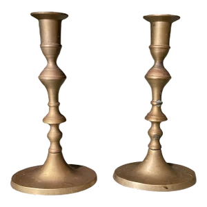 Vintage Brass Candle Holders - a Pair