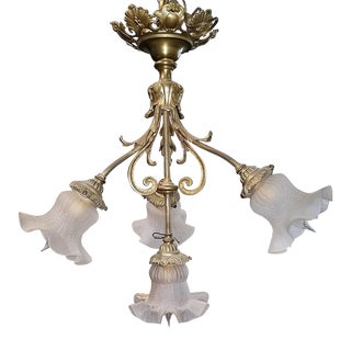 Late 19th Century French Bronze Dore' Chandelier For Sale