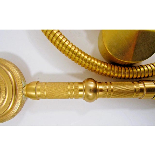 Sherle Wagner Sherle Wagner Gold Plated Knurled Hand Shower With Hose 0832sply-Gp For Sale - Image 4 of 10