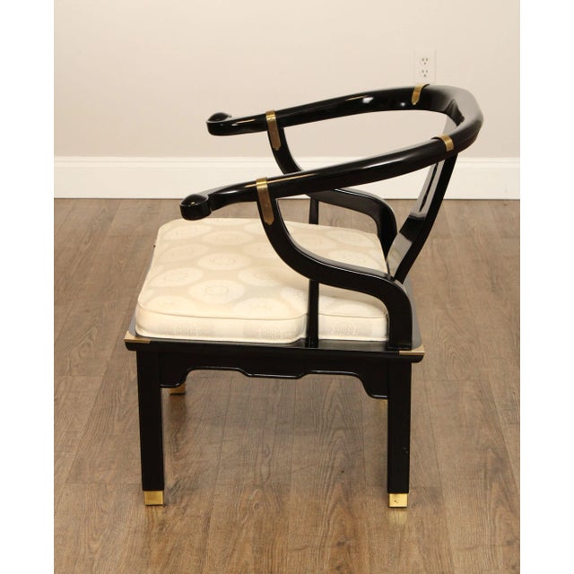 Wood Century Furniture 'Chin Hua' Black Lacquered Chinoiserie Armchair For Sale - Image 7 of 12
