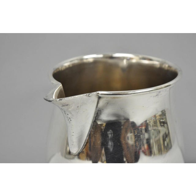 Mid-Century Modern Vintage Silver Plated Copper Bulbous Lemonade Beverage Restaurant Water Pitcher For Sale - Image 3 of 11