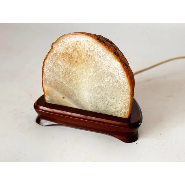 White and Brown Table Lamp in Amethyst, Italy, 20th Century For Sale - Image 6 of 8