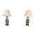 Pair of Chinese Famille Verte-Style Lamps For Sale