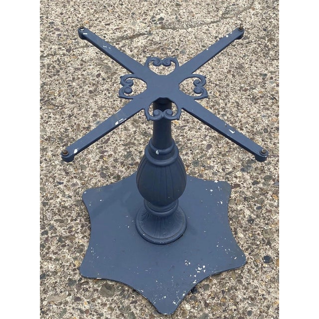 Hollywood Regency Vintage Hollywood Regency Cast Aluminum Dining Center Table Pedestal Base For Sale - Image 3 of 9