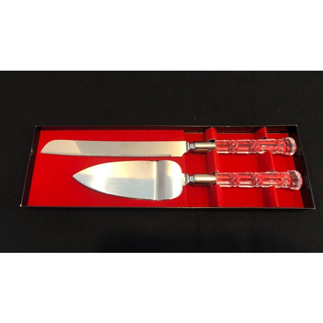1980s Vintage Lucite Stainless Cake Server and Knife Set- 2 Pieces For Sale - Image 5 of 11