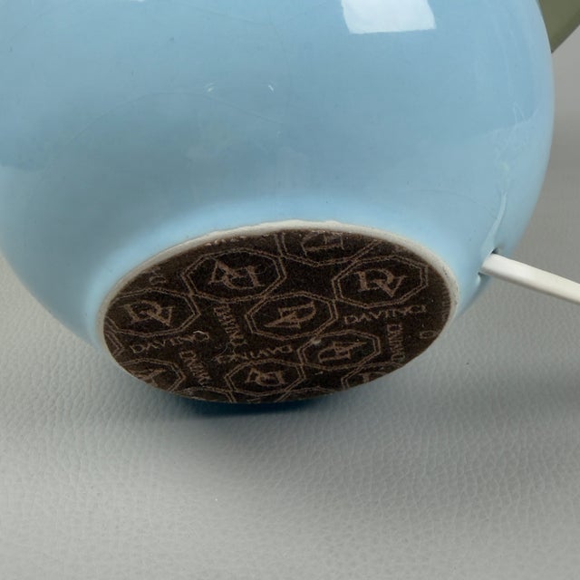 Da Vinci Blue Polka Dot Ceramic Sphere Table Lamp, 1970s For Sale - Image 11 of 14