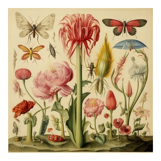 Insects and Flowers – Natural History Fine Art Print For Sale