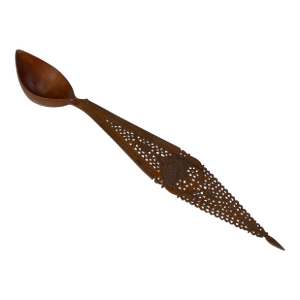 A Persian Qajar Hand Carved Wooden Sherbet Spoon. Iran, Circa 1880