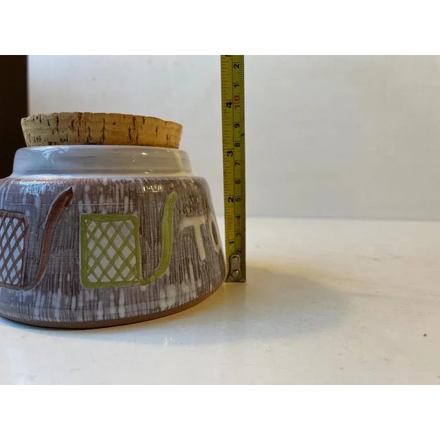 Blue Sgraffito Pipe Tobacco Jar in Ceramic from Laholm Studio, Sweden, 1960s For Sale - Image 8 of 10