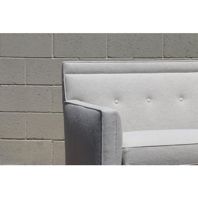 Dunbar Furniture 1950s Edward Wormley for Dunbar Bracket Back Sofa | Mid Century Modern Walnut Sofa For Sale - Image 4 of 18