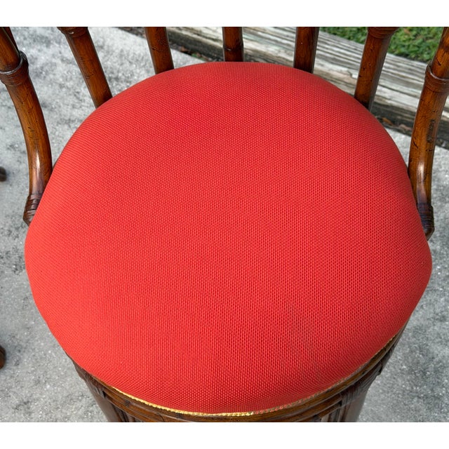 Tommy Bahama Island Estate Faux Bamboo Swivel Barstools, Set of Four For Sale - Image 11 of 12