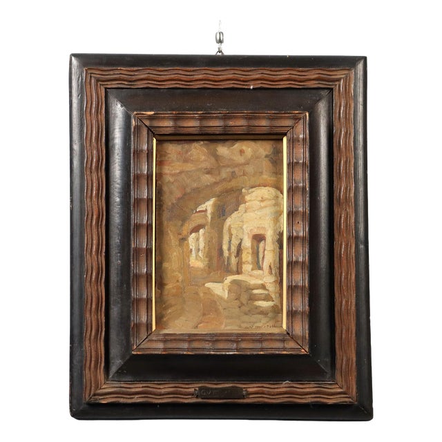 Giulio Vito Musitelli, Landscape Composition, Oil Painting on Panel, Framed For Sale