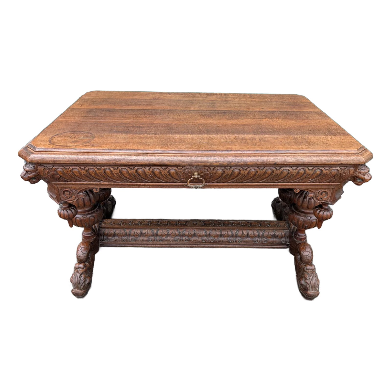 Antique 19th Century French Renaissance Revival Carved Oak Dolphin