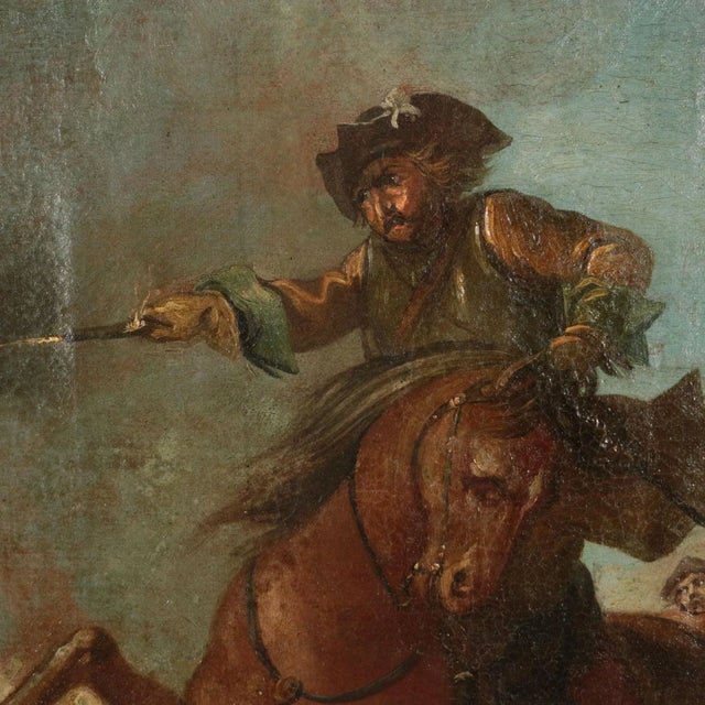 Battle Scene, Oil on Canvas, 17th-Century For Sale - Image 3 of 16