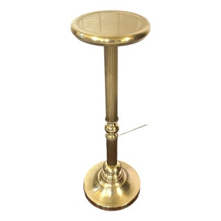 1980’s, Vintage, Polished Brass, Display/Pedestal Stand, Fluted Columns and a Stepped-Circular Base, Weighted, 28” Tall For Sale