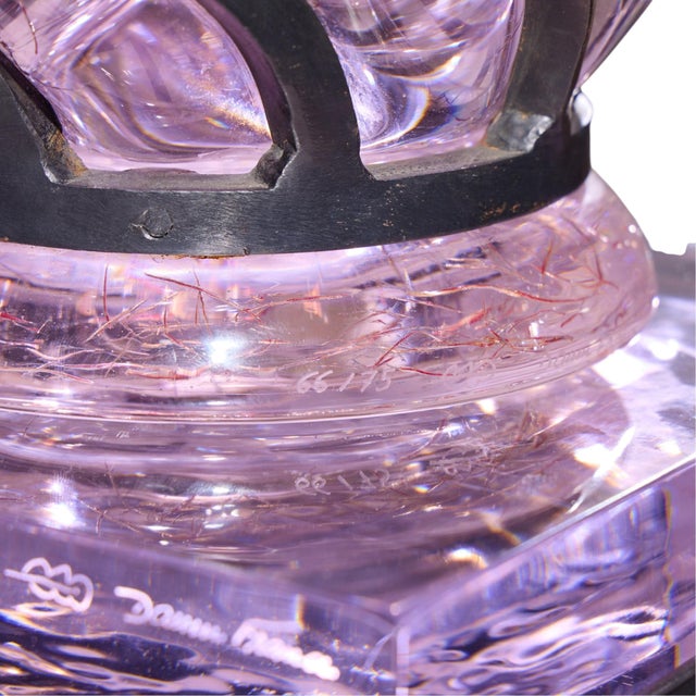 André Dubreuil for Daum Monumental Chantilly Vase and Pedestal For Sale - Image 9 of 10