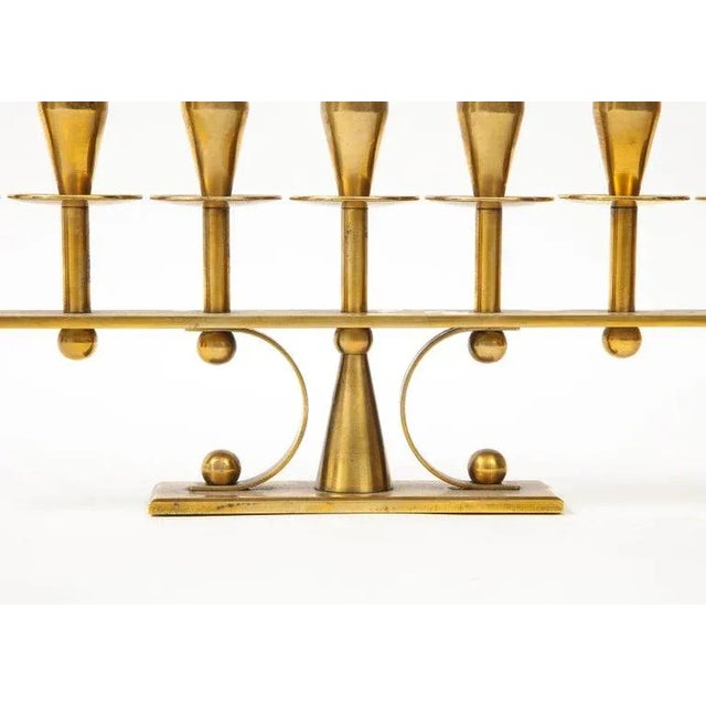Metal 1960s Danish Brass Candelabra For Sale - Image 7 of 13