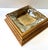 Vintage Glass Tobacco Ashtray MCM Gilded Gold Leaf Base Box Executive Desk For Sale - Image 4 of 6