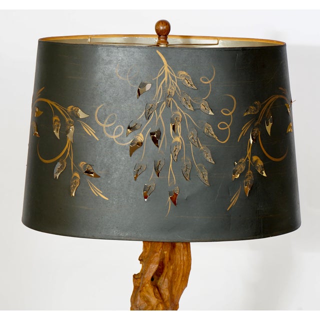 Brown Vintage Drift Wood Table Lamp For Sale - Image 8 of 10