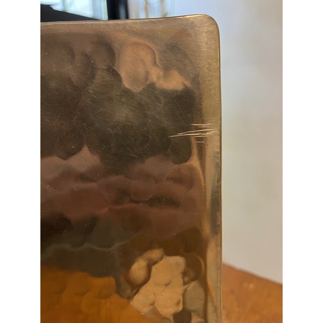 Platinum Vintage Jean Goardere Pewter Letter and File Holder Sleek Desk Organizer Made in France For Sale - Image 8 of 12