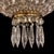 Gold Italian Circular Crystal and Bronze Ceiling Lights, 1960s, Set of 2 For Sale - Image 8 of 13