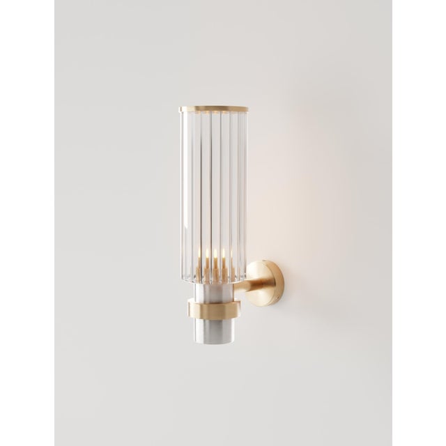Black Magda I Wall Lamp in Brass with Aluminum and Fluted Glass by Marine Breynaert For Sale - Image 8 of 9