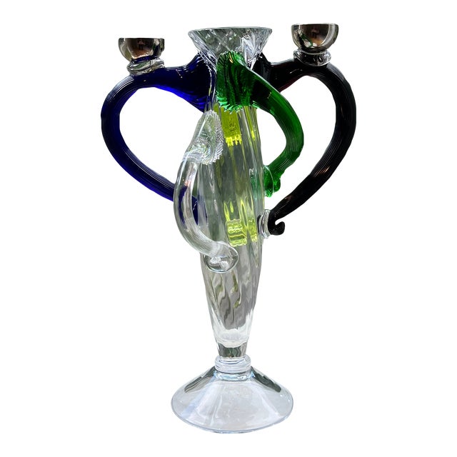 Blown Glass Vase and Candelabra by Bořek Šípek For Sale