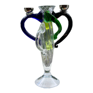Blown Glass Vase and Candelabra by Bořek Šípek