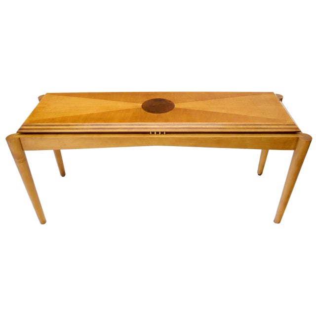 Henredon Satin and Burl Wood Console Table For Sale - Image 12 of 12