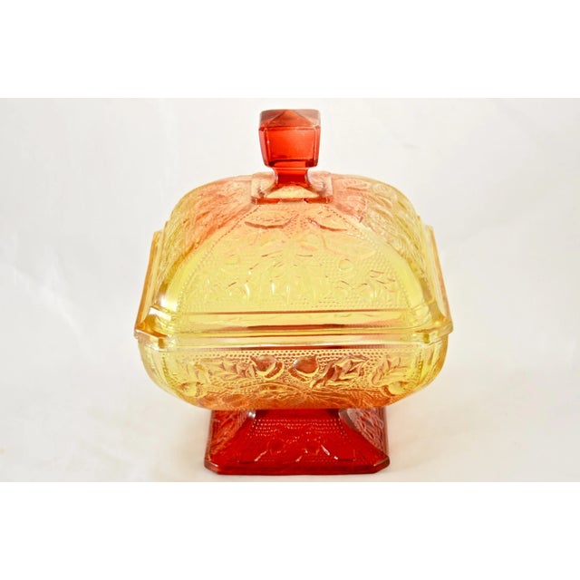 Amber Golden Autumn Acorn Pedestal Box For Sale - Image 8 of 8