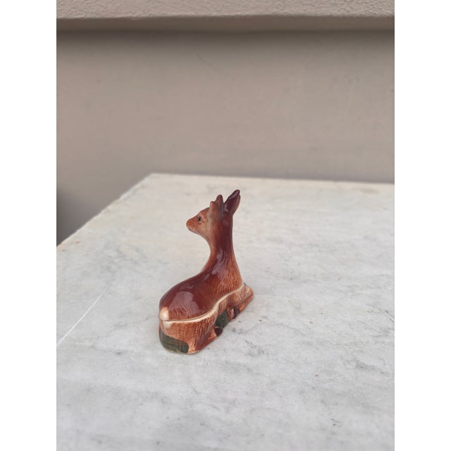 French Country Small Majolica Brown Deer Tureen Caugant, Circa 1950 For Sale - Image 3 of 6