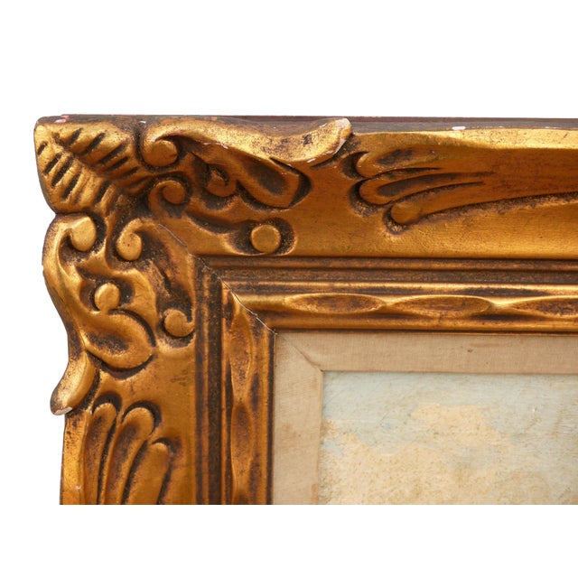 Early 20th Century George Ames Aldrich “Stream in Normandy” Pastel Pastoral Impressionist French Landscape Painting, 1920s For Sale - Image 5 of 6