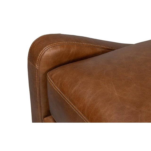 Wood Contemporary Leather Accent Chair For Sale - Image 7 of 12