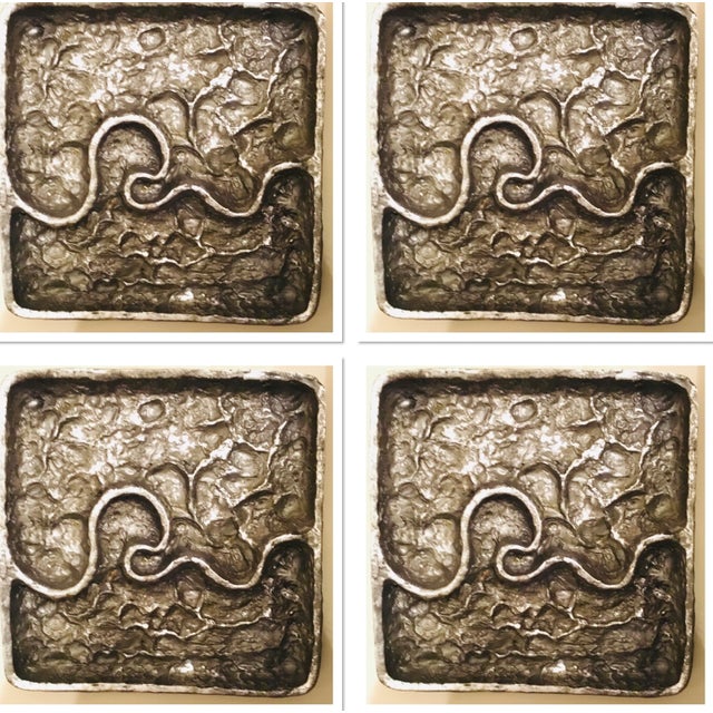 Studio A Home Brutalist Studio a Home Inspired Modern Silver Metal Panels - Set of 4 For Sale - Image 4 of 4