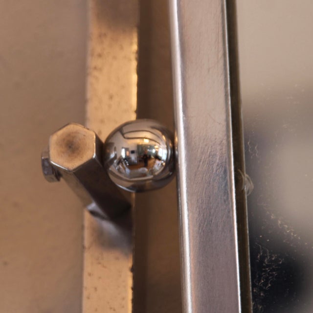 French Art Deco Aluminum Coat Rack with Mirror, 1940s For Sale - Image 9 of 12