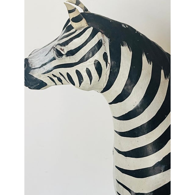 1960s 20 Th C Paper Mache Zebra Figurine For Sale - Image 5 of 7