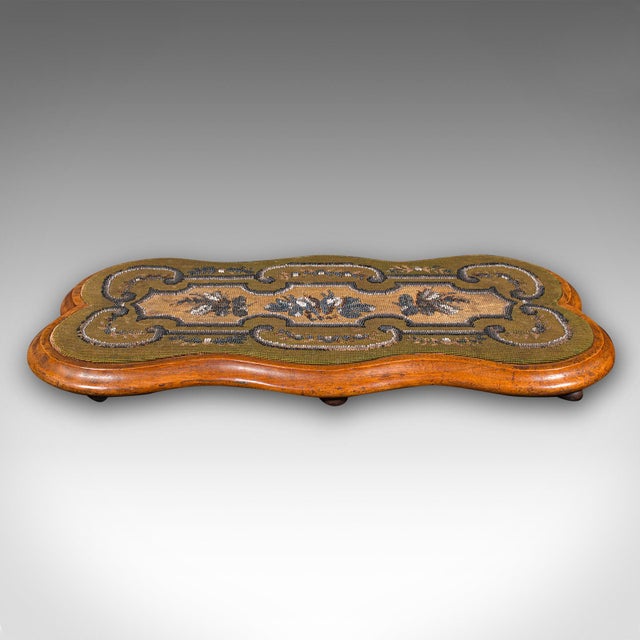 Victorian Antique Tea Fancies Stand, English, Walnut, Beadwork, Cake Platter, Victorian For Sale - Image 3 of 9