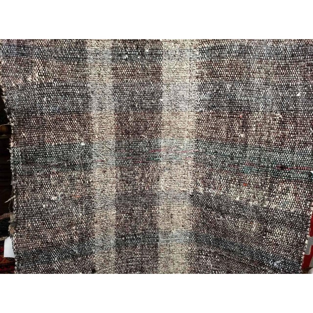Turkish Vintage Turkish Kilim Rug, Handwoven Wool, Stripe Pattern, Ivory & Gray, 3x9 For Sale - Image 3 of 8