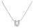 10K White Gold Diamond Accent "U" Initial Bubble Pendant Necklace For Sale